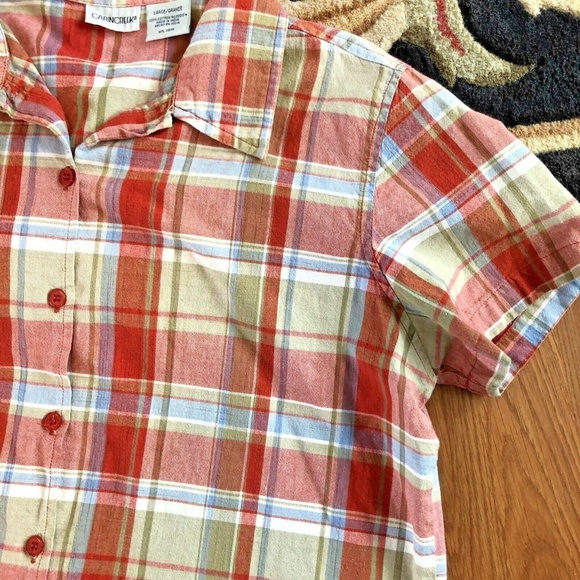 Cabin Creek | Tops | Cabin Creek Button Down Plaid Short Sleeve Shirt L ...